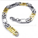 Titanium Gold Greek Meander Pattern Bracelet