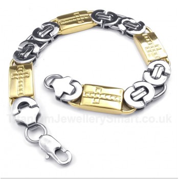 Titanium Gold Cross Bracelet