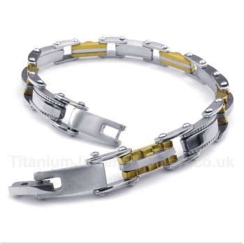 Titanium Gold Serrated Bracelet