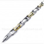 Titanium Gold Serrated Bracelet