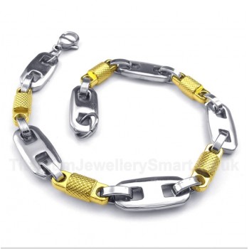 Titanium Gold Cylinder Bracelet