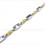 Titanium Gold Cylinder Bracelet