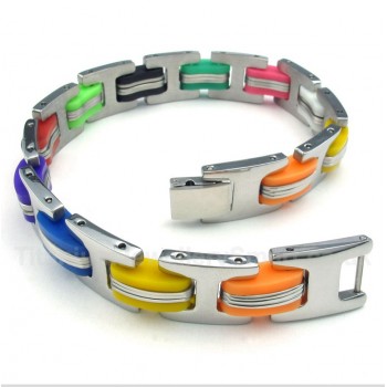 Titanium Colorful Rubber Bracelet