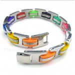 Titanium Colorful Rubber Bracelet