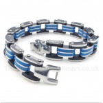Titanium Blue Black Rubber Bracelet