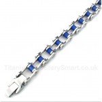 Titanium Blue Rubber Bicycle Chain Bracelet
