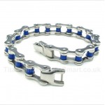 Titanium Blue Rubber Bicycle Chain Bracelet