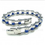 Titanium Blue Rubber Bicycle Chain Bracelet