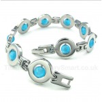 Titanium Blue Round Beads Bracelet