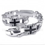 Titanium Black Cross Bracelet