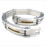 Titanium Gold Cable Bracelet