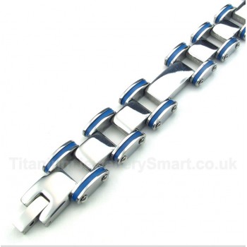 Titanium Blue Rubber Bracelet