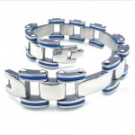 Titanium Blue Rubber Bracelet