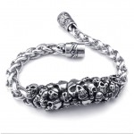 Titanium Casted Skull Bracelet