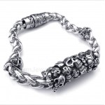 Titanium Casted Skull Bracelet