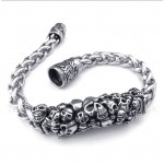 Titanium Casted Skull Bracelet