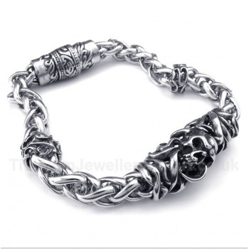 Titanium Casted Skull Bracelet