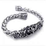 Titanium Casted Skull Bracelet