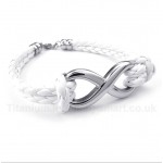 Titanium Infinity Symbol Leather Bracelet