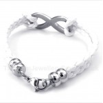 Titanium Infinity Symbol Leather Bracelet