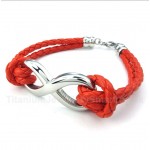 Titanium Infinity Symbol Leather Bracelet