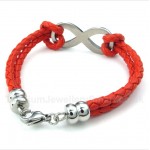 Titanium Infinity Symbol Leather Bracelet