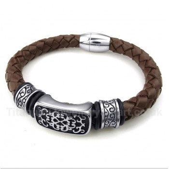 Titanium Leather Bracelet