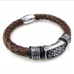 Titanium Leather Bracelet