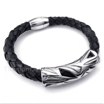 Titanium Leather Bracelet