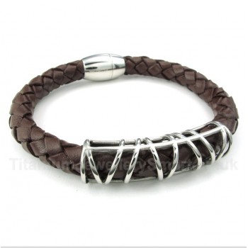 Titanium Leather Bracelet