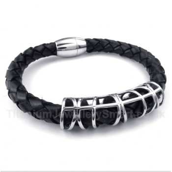 Titanium Leather Bracelet