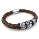 Titanium Leather Bracelet