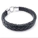 Titanium Black Leather Bracelet