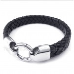 Titanium Black Leather Bracelet