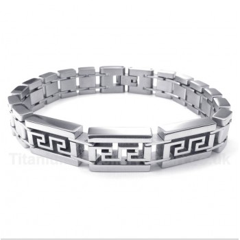 Titanium Greek Meander Pattern Bracelet