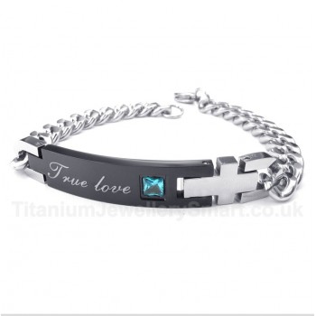 Titanium Diamond Couple's Bracelet