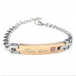 Titanium Diamond Womens Couple's Bracelet