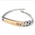 Titanium Diamond Womens Couple's Bracelet