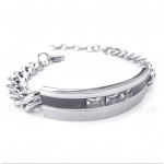 Titanium Black Crystal Mens Couple's Bracelet