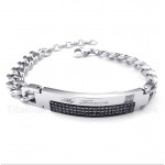 Titanium Black Diamond Mens Couple's Bracelet