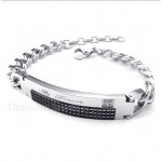 Titanium Black Diamond Mens Couple's Bracelet