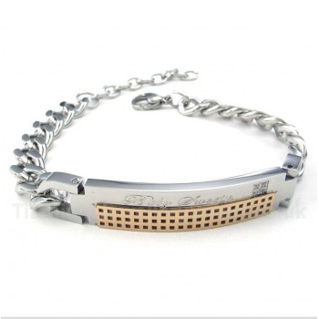 Titanium Diamond Womens Couple's Bracelet