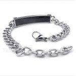 Titanium Black Diamond Mens Couple's Bracelet