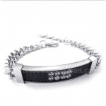 Titanium Black Diamond Mens Couple's Bracelet