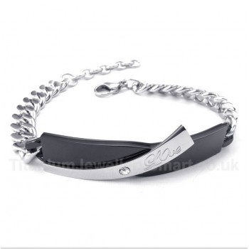 Titanium Black Mens Couple's Bracelet