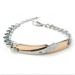 Titanium Gold Womens Couple's Bracelet