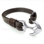 Leather Anchor Bracelet