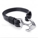 Leather Anchor Bracelet