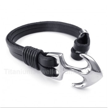 Leather Anchor Bracelet