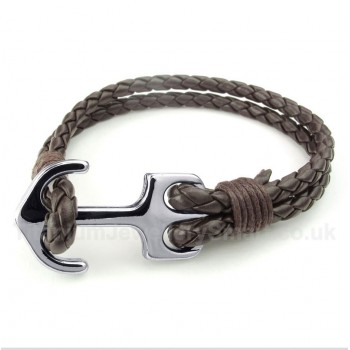 Leather Anchor Bracelet